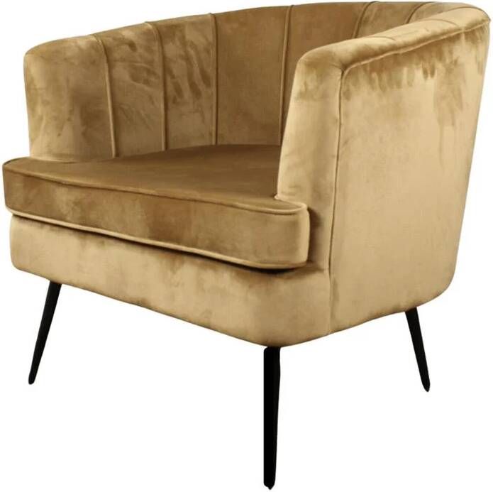 DS4U fauteuil Norah sofa velvet velours fluweel stof goud goudkleurig onderstel met armleuning - Foto 2