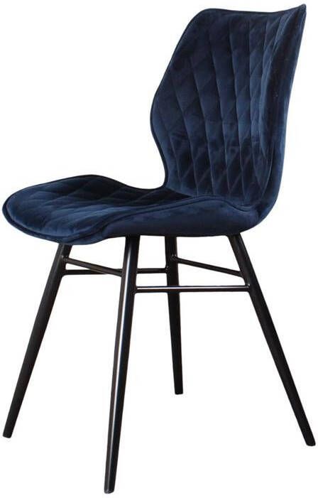 DS4U ruby eetkamerstoel velvet kuipstoel velours stof blauw - Foto 2