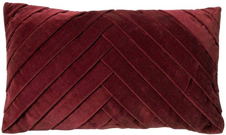 Dutch Decor Sierkussen 30x50 cm FEMM velvet effen kleur rood