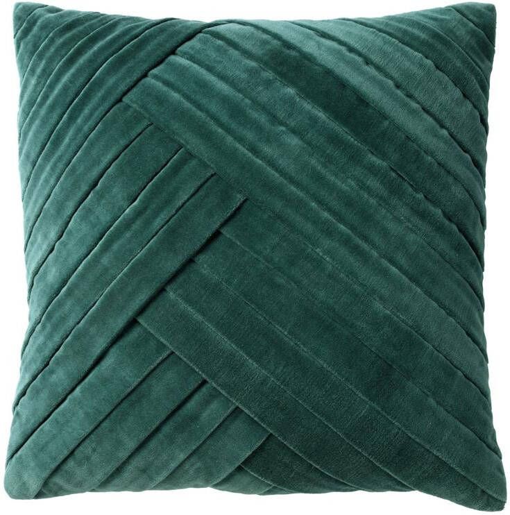 Dutch Decor Sierkussen 45x45 cm GIDI velvet effen kleur groen