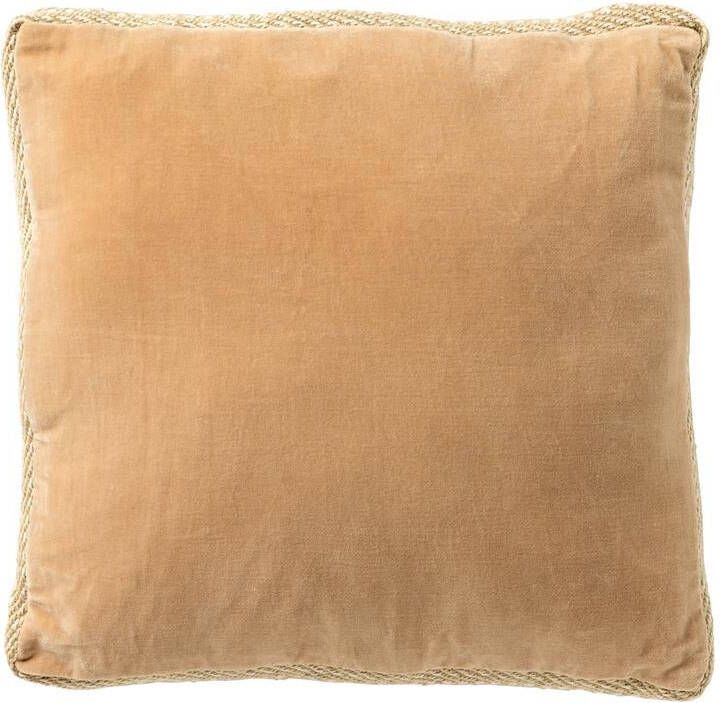 Dutch Decor Kussenhoes 45x45 cm MANOE rand van jute beige