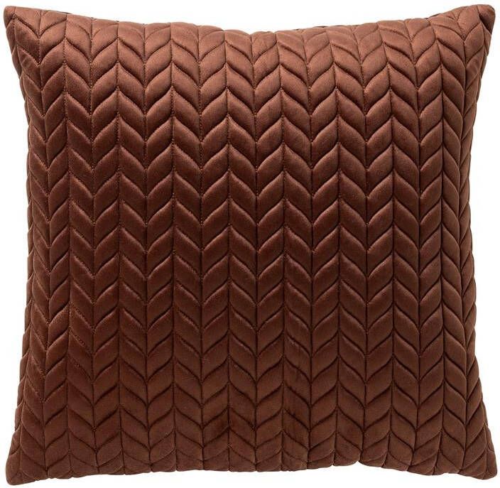 Dutch Decor Sierkussen 45x45 cm MELINA luxe visgraatmotief bruin