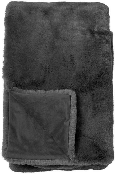 Dutch Decor Plaid 140x180 cm ZINZI warm en donzig antraciet
