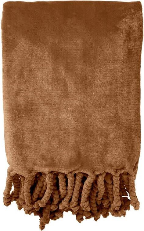 Dutch Decor Plaid 150 x 200 cm FLORIJN Tobacco Brown bruin