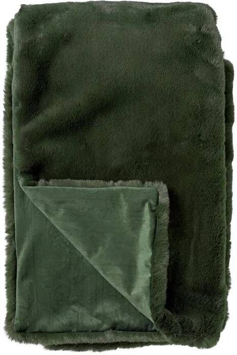 Dutch Decor Plaid 140x180 cm ZINZI warm en donzig donker groen - Foto 1
