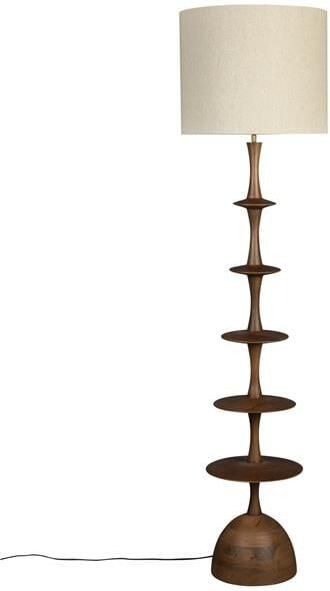 Dutchbone Vloerlamp Cath Mangohout en linnen 180cm Bruin