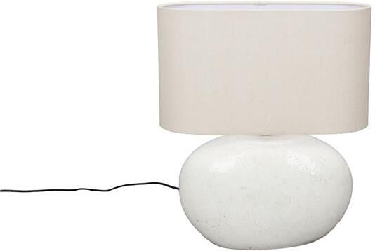 Dutchbone Tablelamp Hailey Linnen en keramiek 50cm Wit