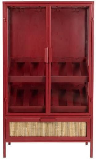 Dutchbone Wijnkast Mori Sparrenhout 130 x 60cm Rood - Foto 4