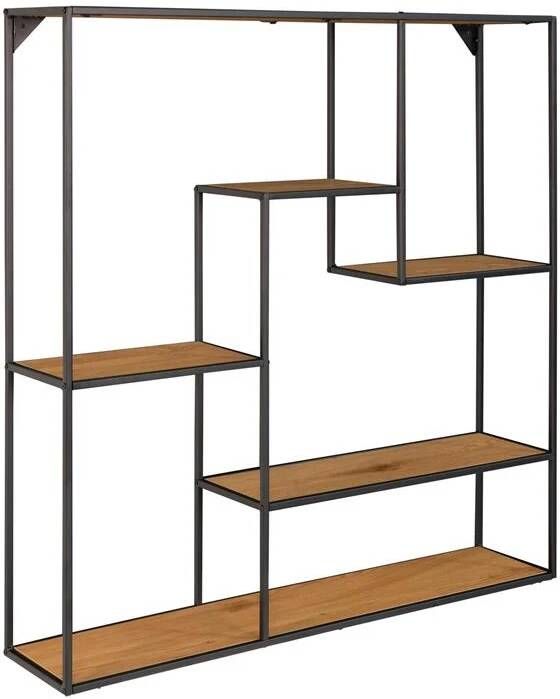 Duverger Scandirack Rek spaanplaat 5 schappen multilevel eikenlook stalen frame zwart