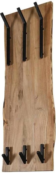 Duverger Tree Trunk Kapstok 25mm massief acacia zwart geschuurd metaal 2x3 haken