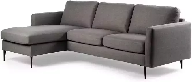 Duverger Twisted Sofa 3-zitbank chaise longue links of rechts taupe stalen pootjes zwart