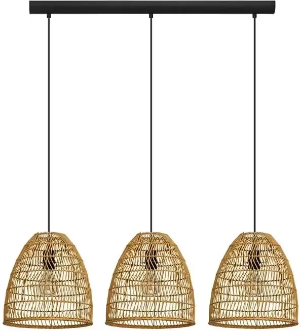 EGLO  Ayesgarth Hanglamp - E27 - 91 cm - Zwart Hout - Foto 6