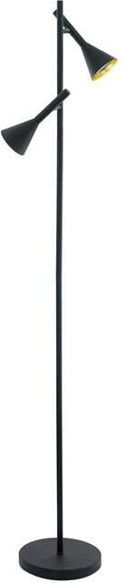 EGLO Staande lamp CORTADERAS Vloerlamp van staal in zwart goudkleur lamp met voetenschakelaar GU10 (1 stuk) - Foto 3