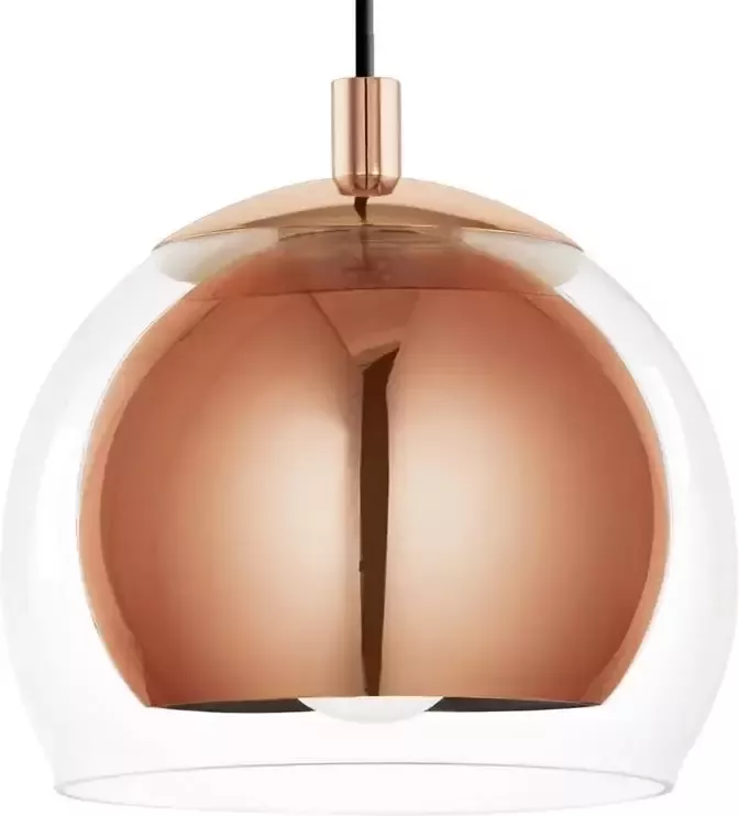 EGLO Hanglamp ROCAMAR Pendellampe Stahl und Glas E27 IP20 Esszimmerlampe Lampe Hanglamp metaal in koper en glas in helder eettafel lamp E27 (1 stuk) - Foto 3