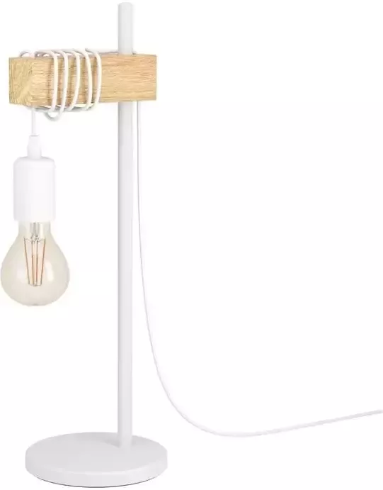 EGLO Townshend tafellamp 1-lichts E27 wit eikenhout