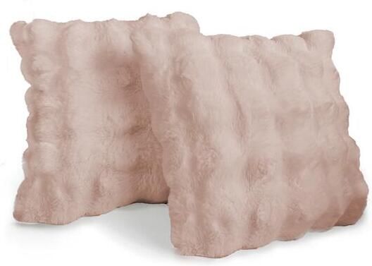 Elegance Eleganzzz Bubble Rabbit Fur Sierkussens pink 50x50cm Set van 2