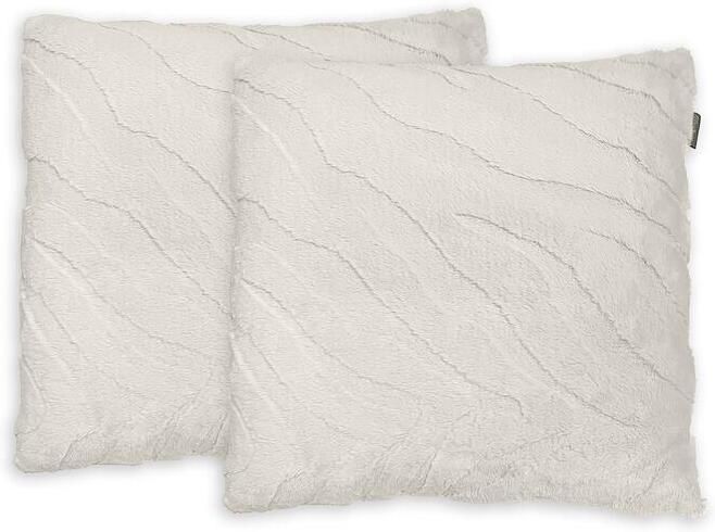 Elegance Eleganzzz Jacquard Rabbit Fur Sierkussens off white 50x50cm 2X