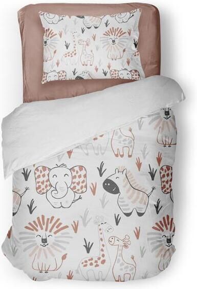 Elegance Eleganzzz Kinder Dekbedovertrek Micropercal Animal Crackers white 140x220|240cm