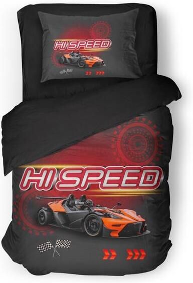 Elegance Eleganzzz Kinder Dekbedovertrek Micropercal Hi Speed black 140x220|240cm