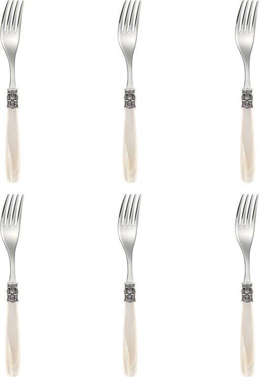 EME Dessertvork Mona Lisa 18.8 cm 18|10 Offwhite Zilver 6 stuks