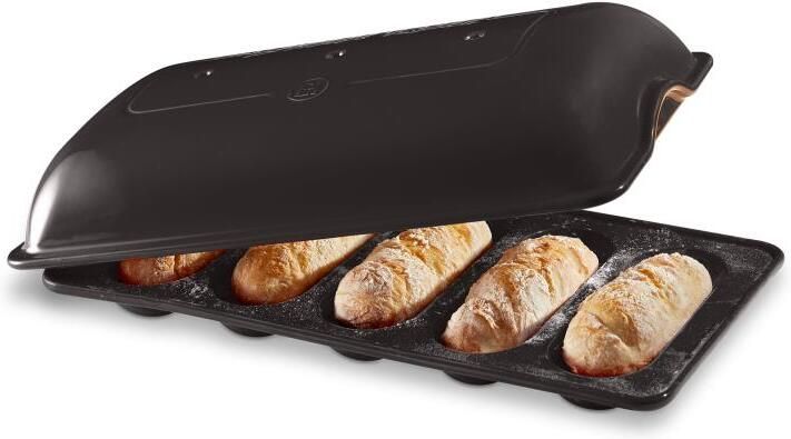 Emile Henry Broodbakvorm voor 5 mini baguettes Fusain