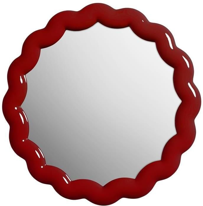 &k amsterdam &klevering Zigzag Spiegel Ø 40 5 cm Burgundy