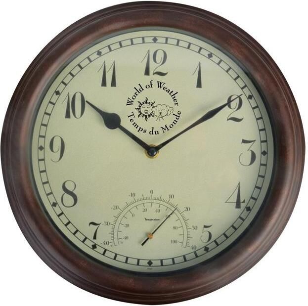 Esschert Buitenklok met Thermometer Ø 31 cm