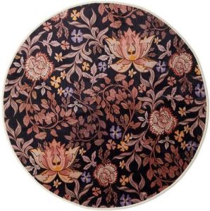 Essenza Ophelia Vloerkleed Rond Klein Nightblue Ø 90 cm
