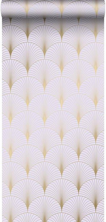 Esta Home ESTAhome behang art deco motief lila paars en goud 0 53 x 10 05 m