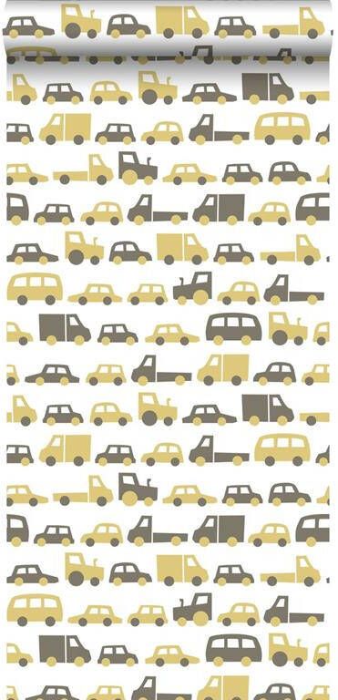 Esta Home ESTAhome behang auto's okergeel en bruin 0 53 x 10 05 m 139044