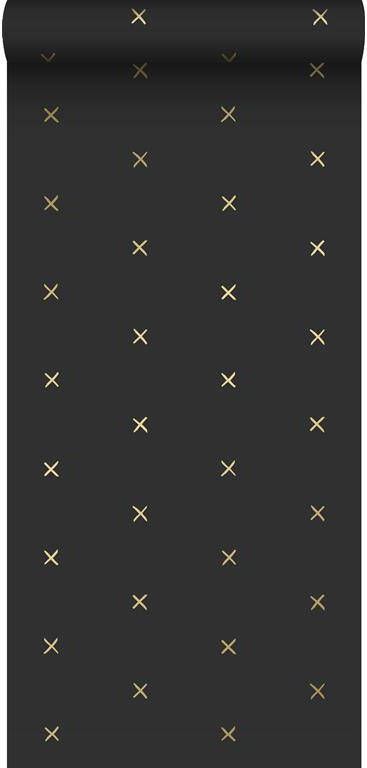 Esta Home ESTAhome behang grafisch motief zwart en goud 0 53 x 10 05 m 13913
