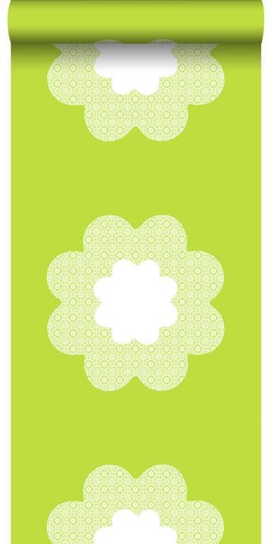 Esta Home ESTAhome behang kanten bloemen limegroen 53 cm x 10 05 m 114952