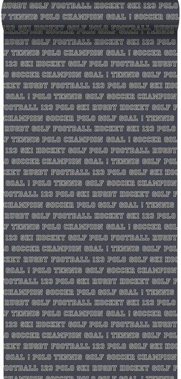 Esta Home ESTAhome behang sport teksten grijsblauw 53 cm x 10 05 m 115624