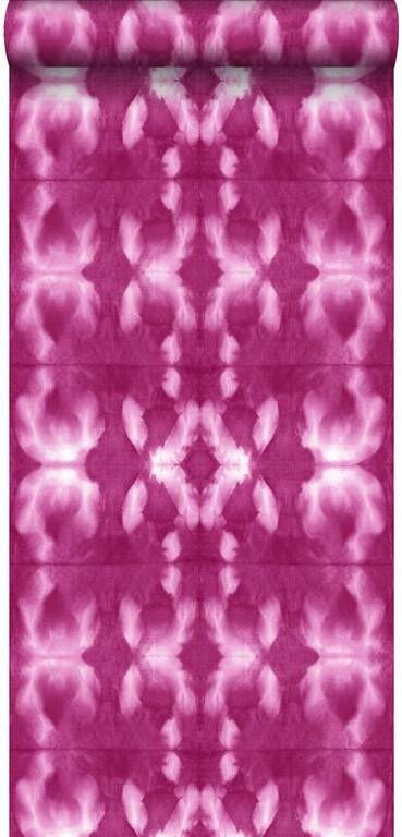 Esta Home ESTAhome behang tie-dye shibori motief intens fuchsia roze 53 cm x 1