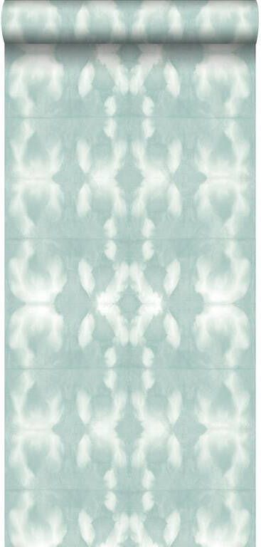 Esta Home ESTAhome behang tie-dye shibori motief vergrijsd mintgroen 53 cm x 1