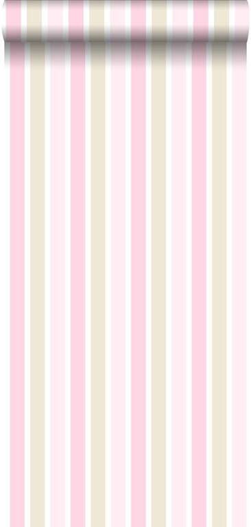 Esta Home ESTAhome behang verticale strepen licht roze beige en wit 53 cm x 1
