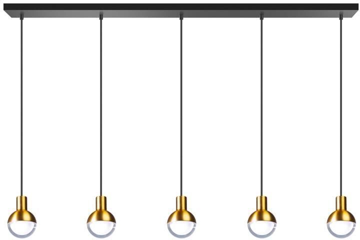 ETH hanglamp Drop 5xGU10 zwart|mat messing