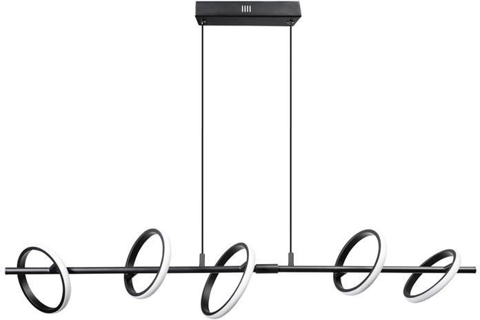ETH Jaimy Hanglamp 5x led Ring 2700K Dimbaar Zwart 28w 1500Lm