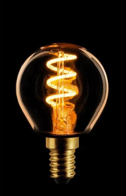 ETH Led spiraal filament kogel E14 4W dimbaar goud 2200k