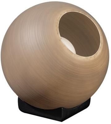 ETH Orb tafellamp 1x E27 Taupe|grijs glas 25cm | zwart