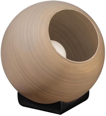 ETH Orb tafellamp 1x E27 Taupe|grijs glas 30cm | zwart
