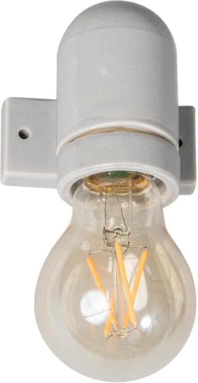 ETH vintage wandlamp glad porselein grijs E27