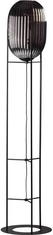 ETH Vloerlamp Glamm L 30cm|176cm Smoke Glass Ribbel | Zwart