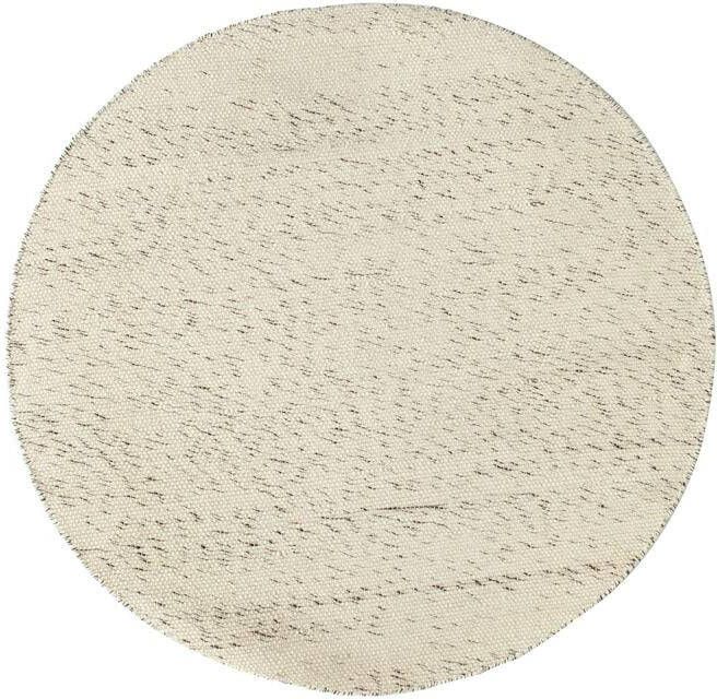 Eva Interior Rond vloerkleed wol Antraciet|Wit Cobble Stone-100cm