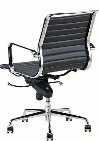 Feel Furniture Luxe design bureaustoel van 100% rundleer lage rugleuning Zwart - Foto 3