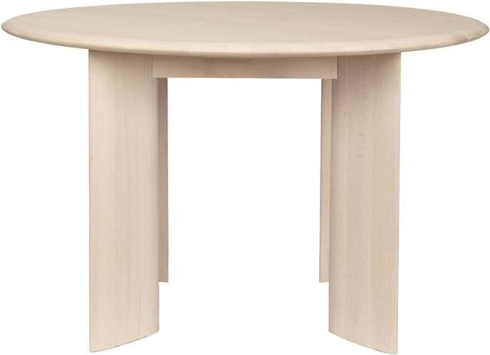 Ferm living Bevel Eettafel Ø 117 cm Wit Beukenhout