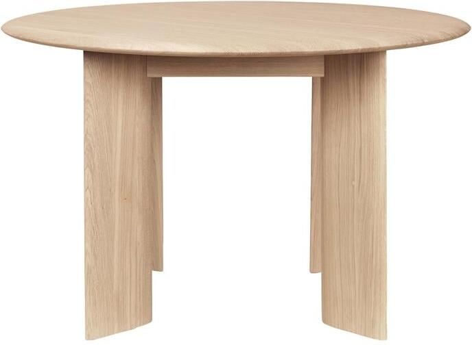 Ferm living Bevel Eettafel Ø 117 cm Wit Eikenhout