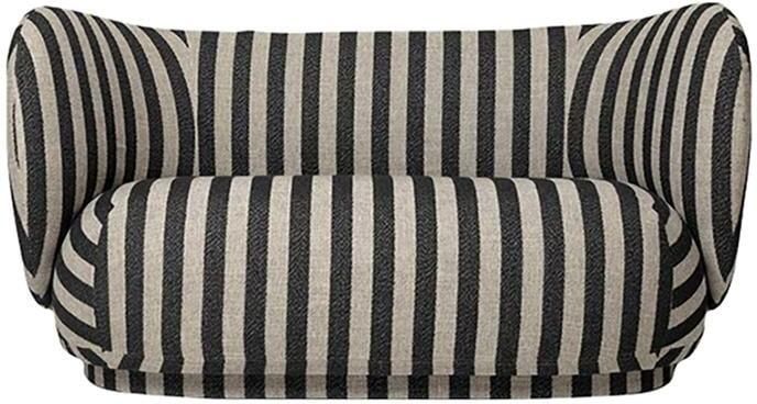 Ferm Living Rico Wolblend 2-zitsbank Zand Zwart
