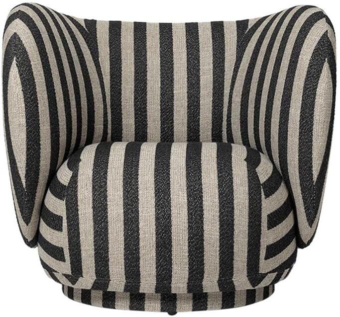 Ferm Living Rico Wolblend Fauteuil Draaibaar Zand Zwart