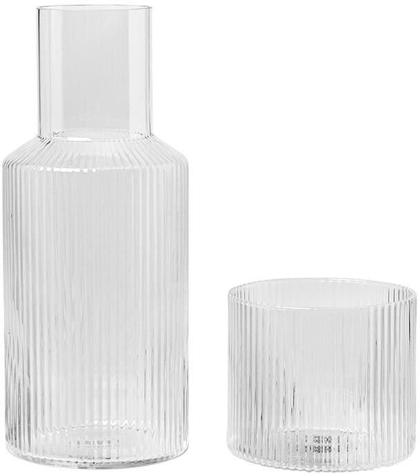 Ferm Living Ripple Karaf Set van 2 Clear